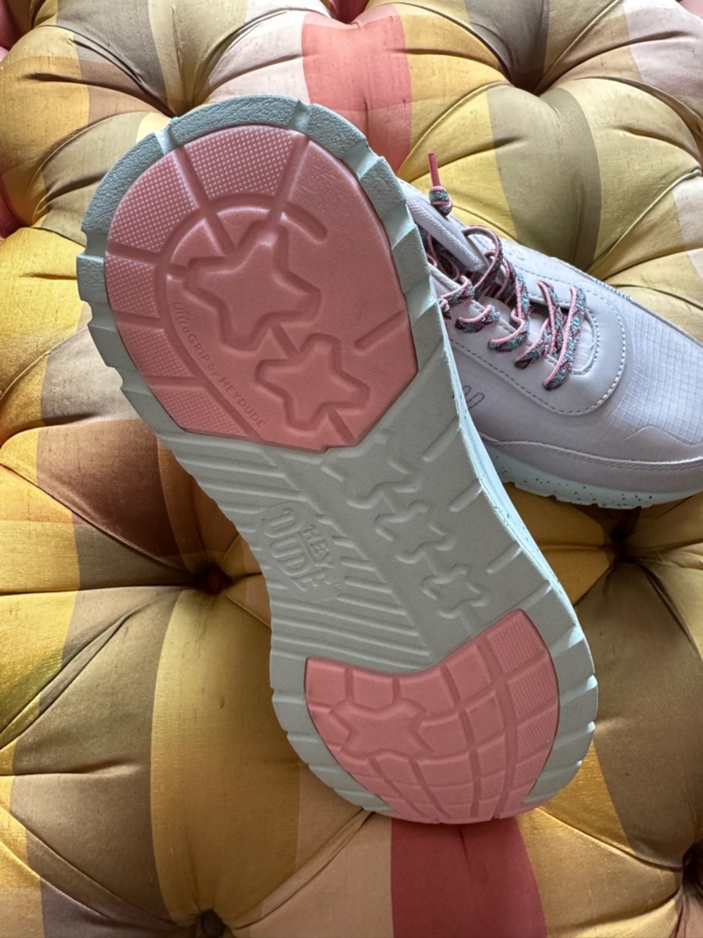 Hey Dude Ladies Grey & Turquoise Sirocco Alta Friendship Lace Shoes Size 10 $80 - Picture 10 of 10